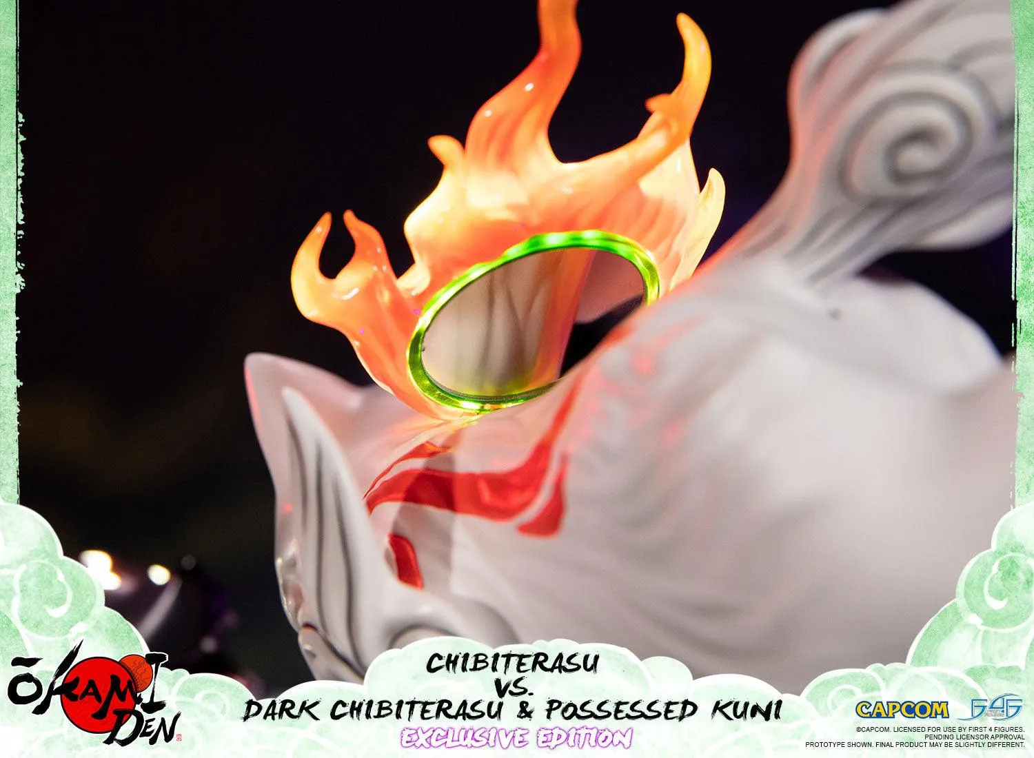 First 4 Figures Okamiden Chibiterasu Dark Chibiterasu Kuni statuetă Exclusive