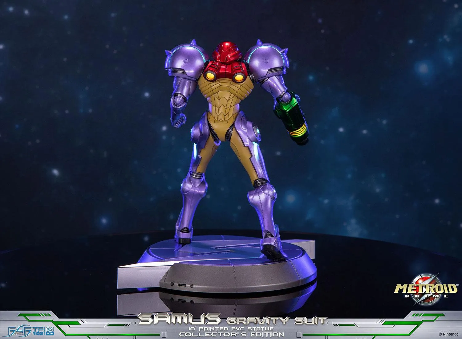 First 4 Figures Metroid Prime Samus Gravity Suit statueta Collector LED