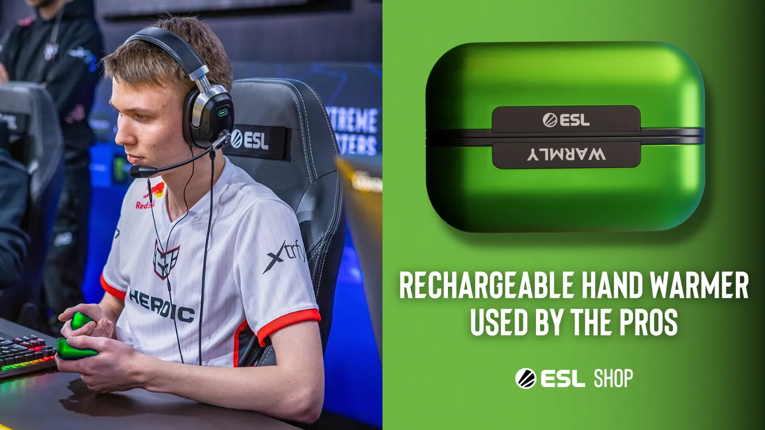 ESL Gaming Warmly încălzitor mâini verde 10000mAh