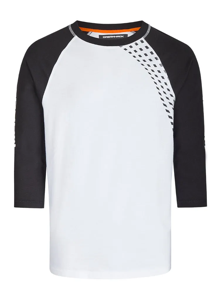 DreamHack Raglan tricou maneca 3/4 Alb bumbac