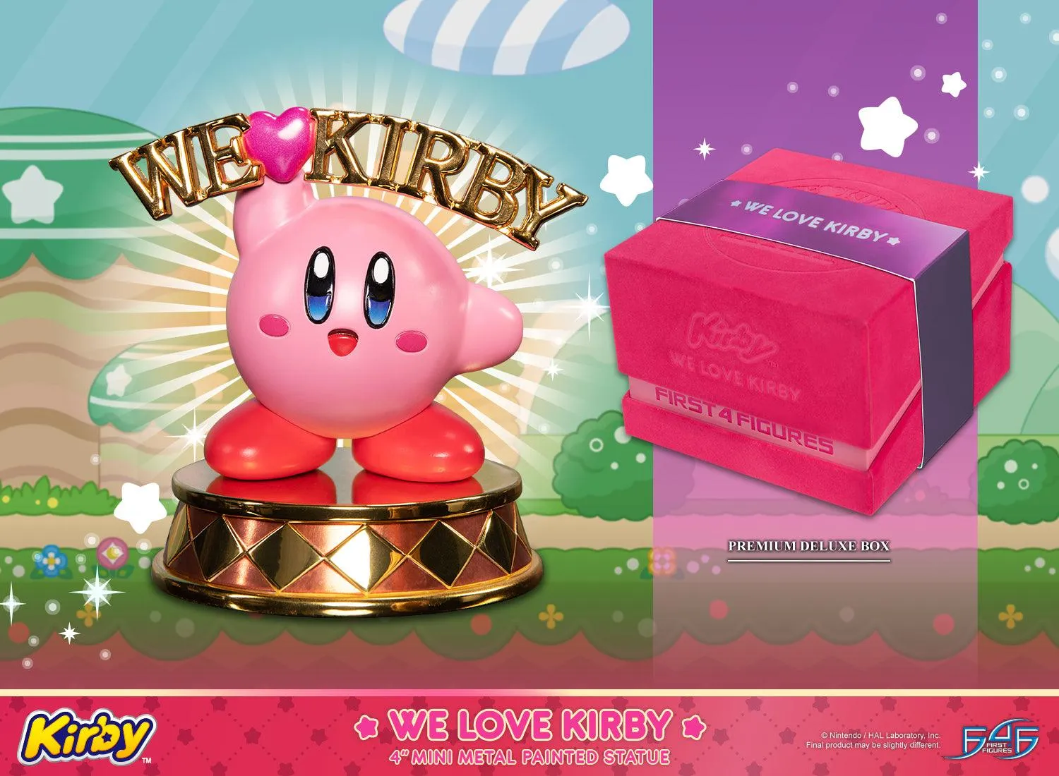 First 4 Figures Kirby We Love Kirby statuetă metal aurie 10,5 cm