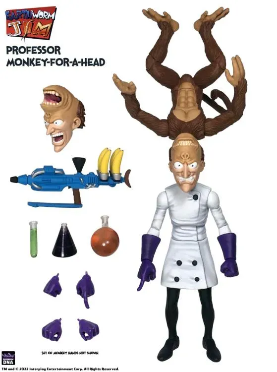 Premium DNA Earthworm Jim Professor Monkey-For-A-Head figurina articulata