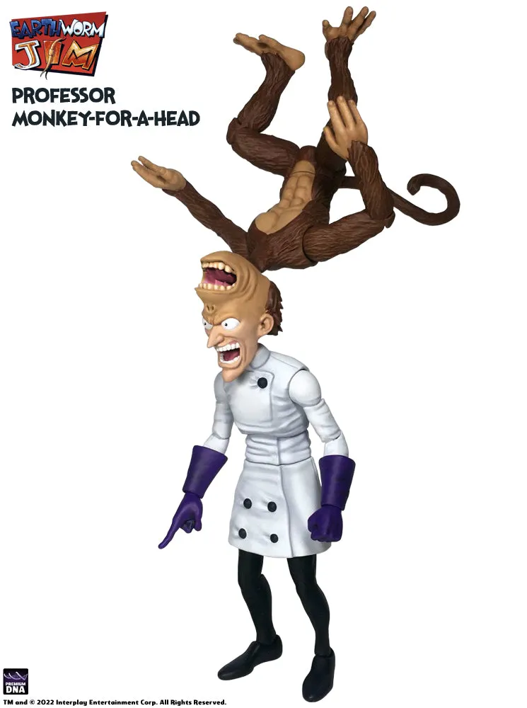 Premium DNA Earthworm Jim Professor Monkey-For-A-Head figurina articulata
