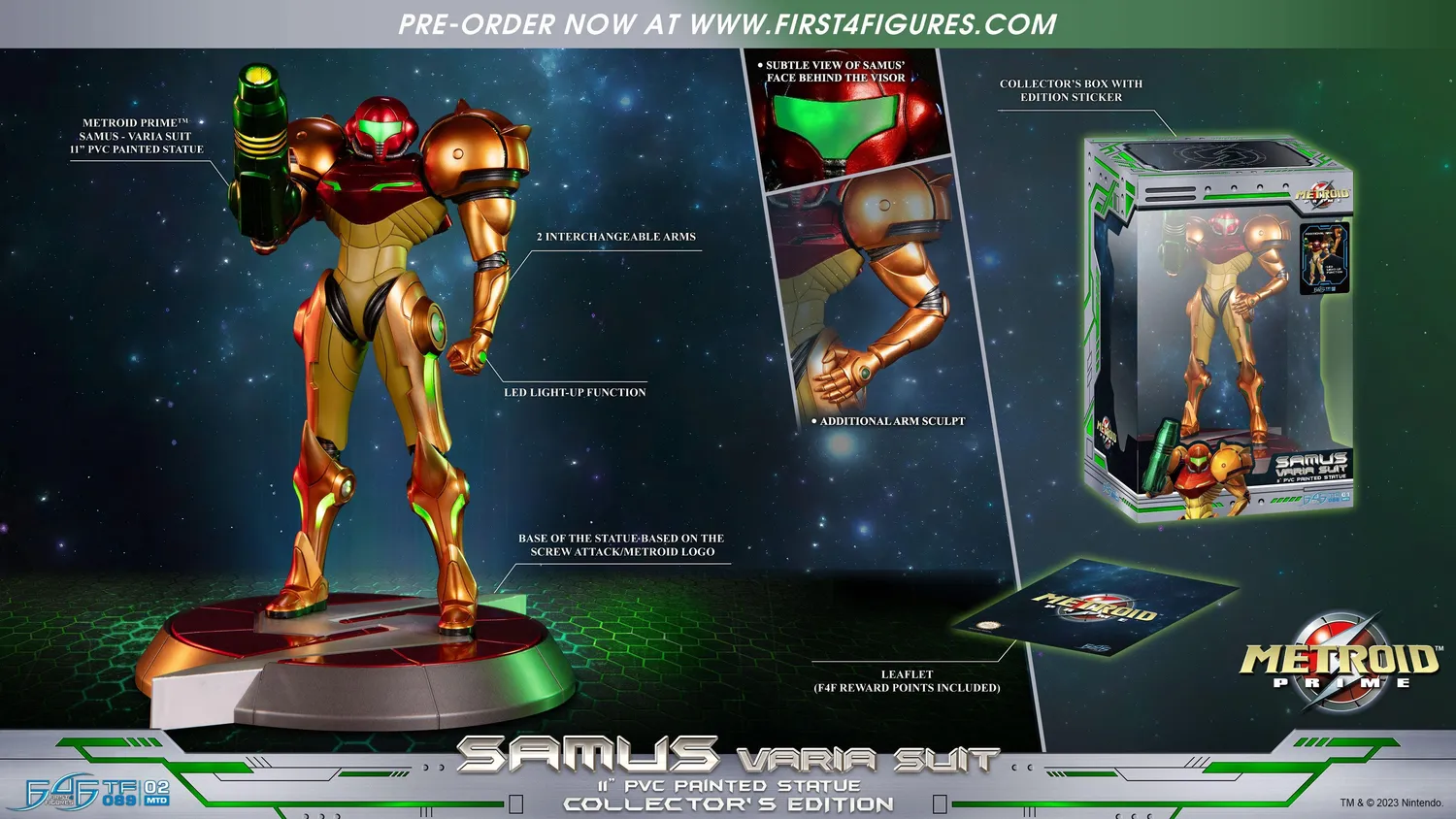 First 4 Figures Metroid Samus Varia Suit statueta PVC Collector LED