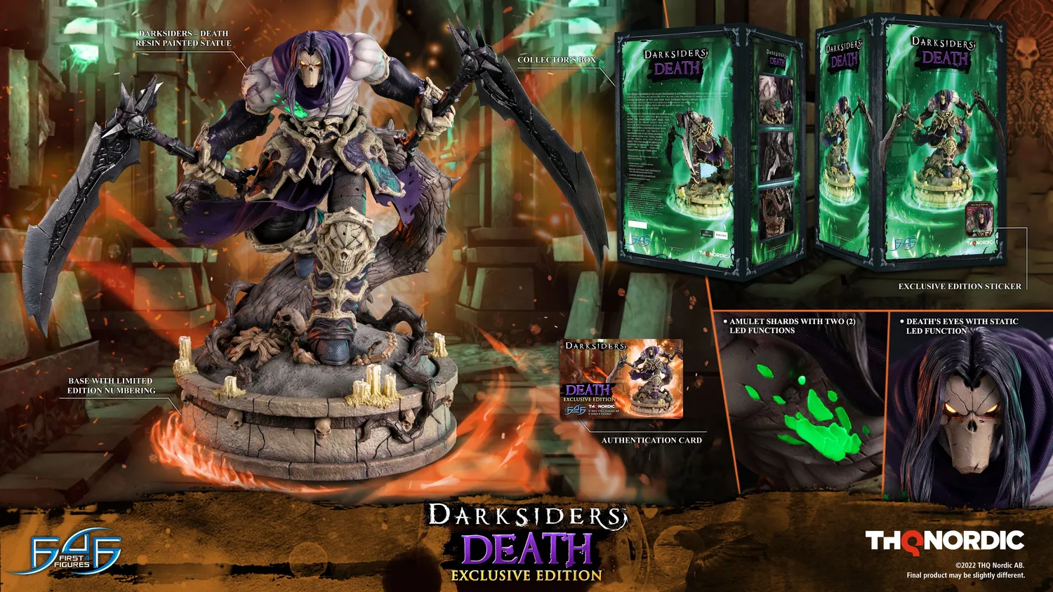 First 4 Figures Darksiders Death statueta Exclusive Edition LED