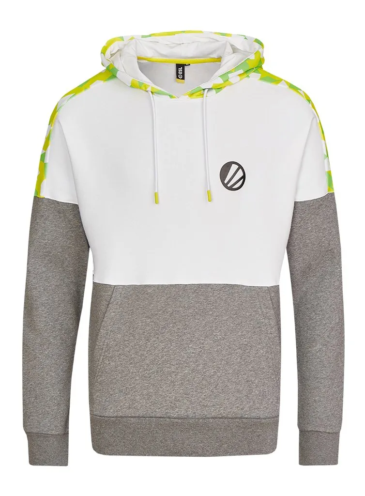 Hanorac ESL Classic Colorblock alb-gri bumbac