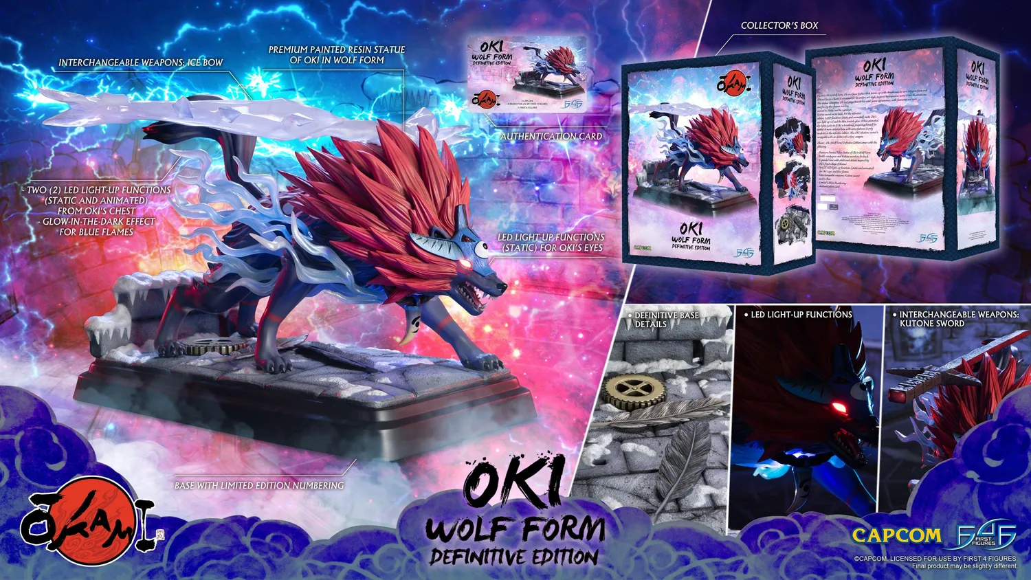 First 4 Figures Oki Wolf statuetă Definitive LED