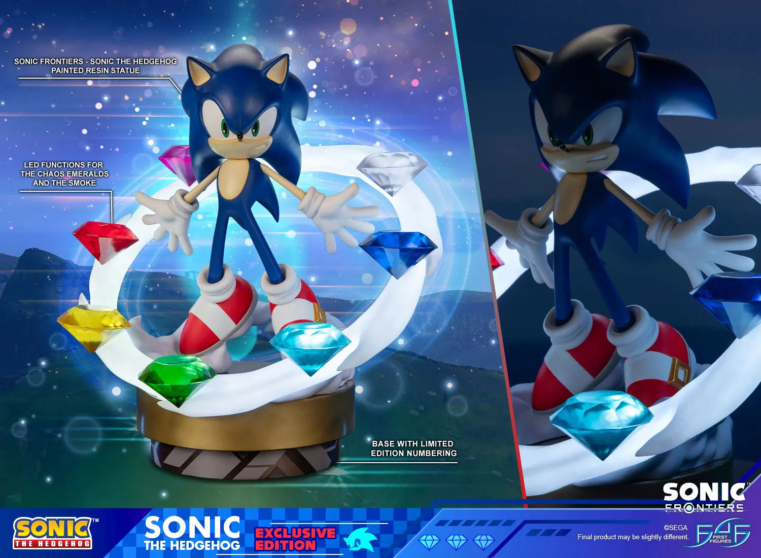 First 4 Figures Sonic Frontiers Sonic statuetă rășină exclusivă LED