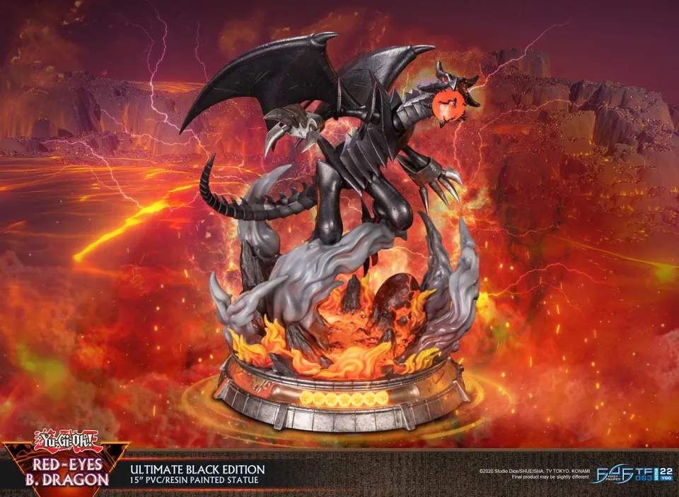 First 4 Figures Yu-Gi-Oh Red-Eyes B. Dragon statueta LED Ultimate Black