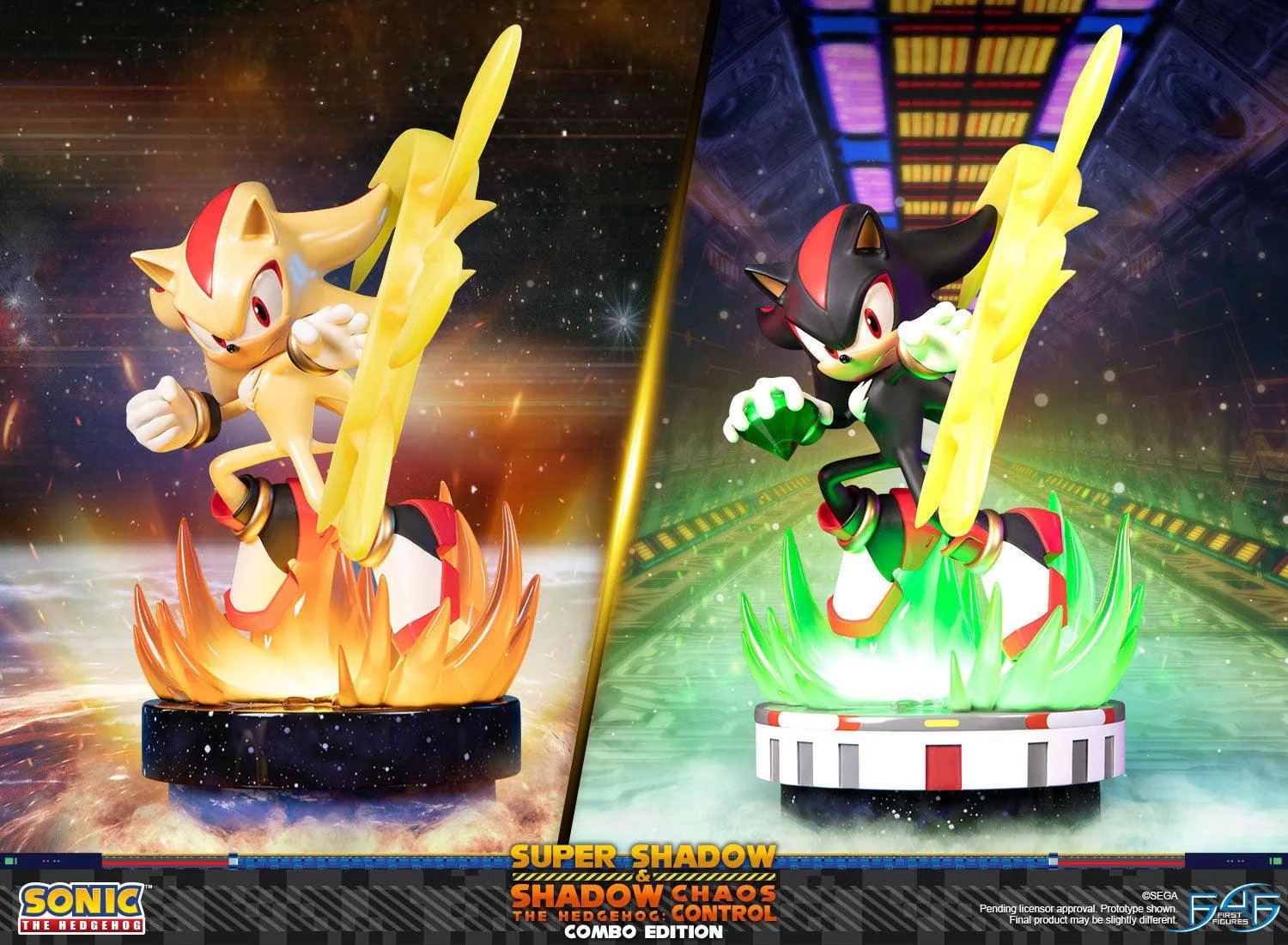 First 4 Figures Sonic Super Shadow Chaos Control statuetă Combo LED